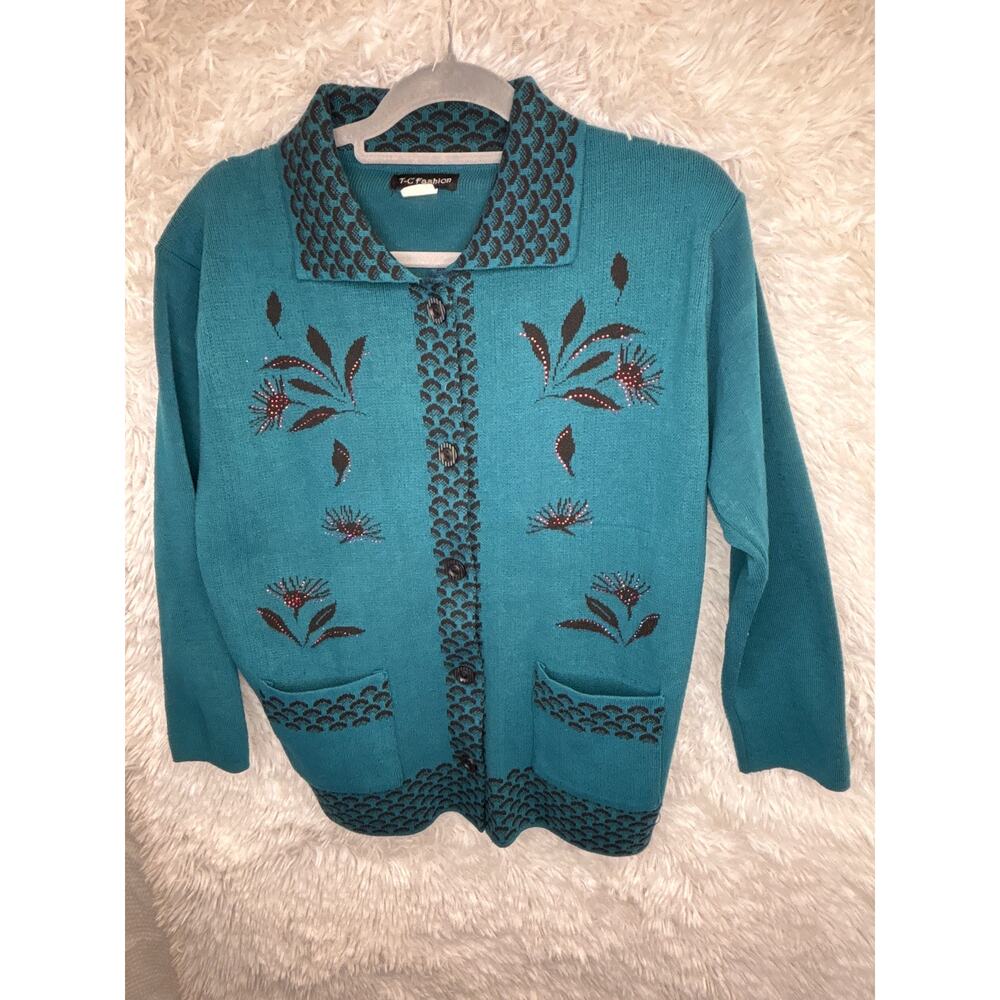 T-C Fashion Women’s Cardigan Continental Textiles Sweater Size XXL